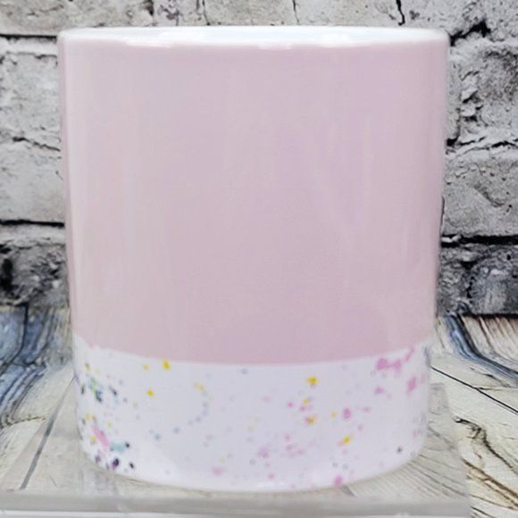 Starbucks Coffee Cup Mug Pink White Paint Splatter 12 oz Birthday Valentines Day - Picture 2 of 6